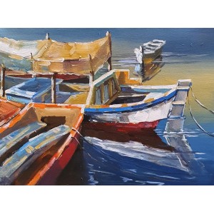 Farrukh Naseem, 12 x 16 Inch, Acrylic on Canvas, Seascape Painting,AC-FN-112